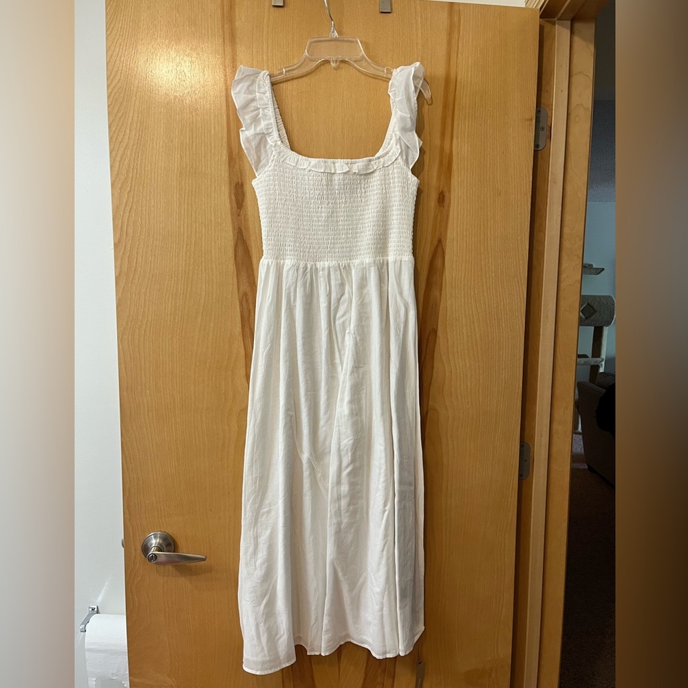 NWT. Reformation white cotton sundress.